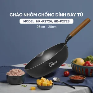 CHẢO NHÔM CHỐNG DÍNH ĐÁY TỪ HARE HR-P2728