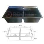 Chậu rửa Inox cao cấp OR-02D Black  Mã: OR-02D Black Chậu rửa Inox cao cấp OR-02D Black  Mã: OR-02D Black