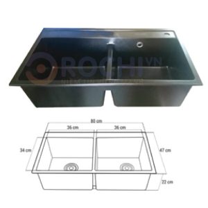 Chậu rửa Inox cao cấp OR-02D Black  Mã: OR-02D Black