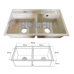 Chậu rửa Inox cao cấp OR-02D-White