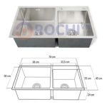 Chậu rửa Inox cao cấp OR-02L3 Chậu rửa Inox cao cấp OR-02L3