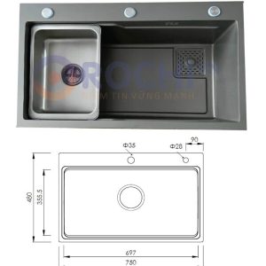 Chậu rửa Inox cao cấp OR-CR05