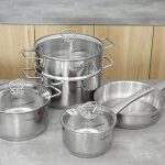 Bộ nồi chảo Inox Impact Plus Sunhouse Healthy SHG991 Bộ nồi chảo Inox Impact Plus Sunhouse Healthy SHG991