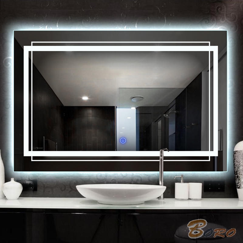 Gương đèn led . Có nút cảm ứng, nút sấy gương
