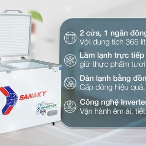 Tủ đông Sanaky Inverter 365 Lít VH-5699W3